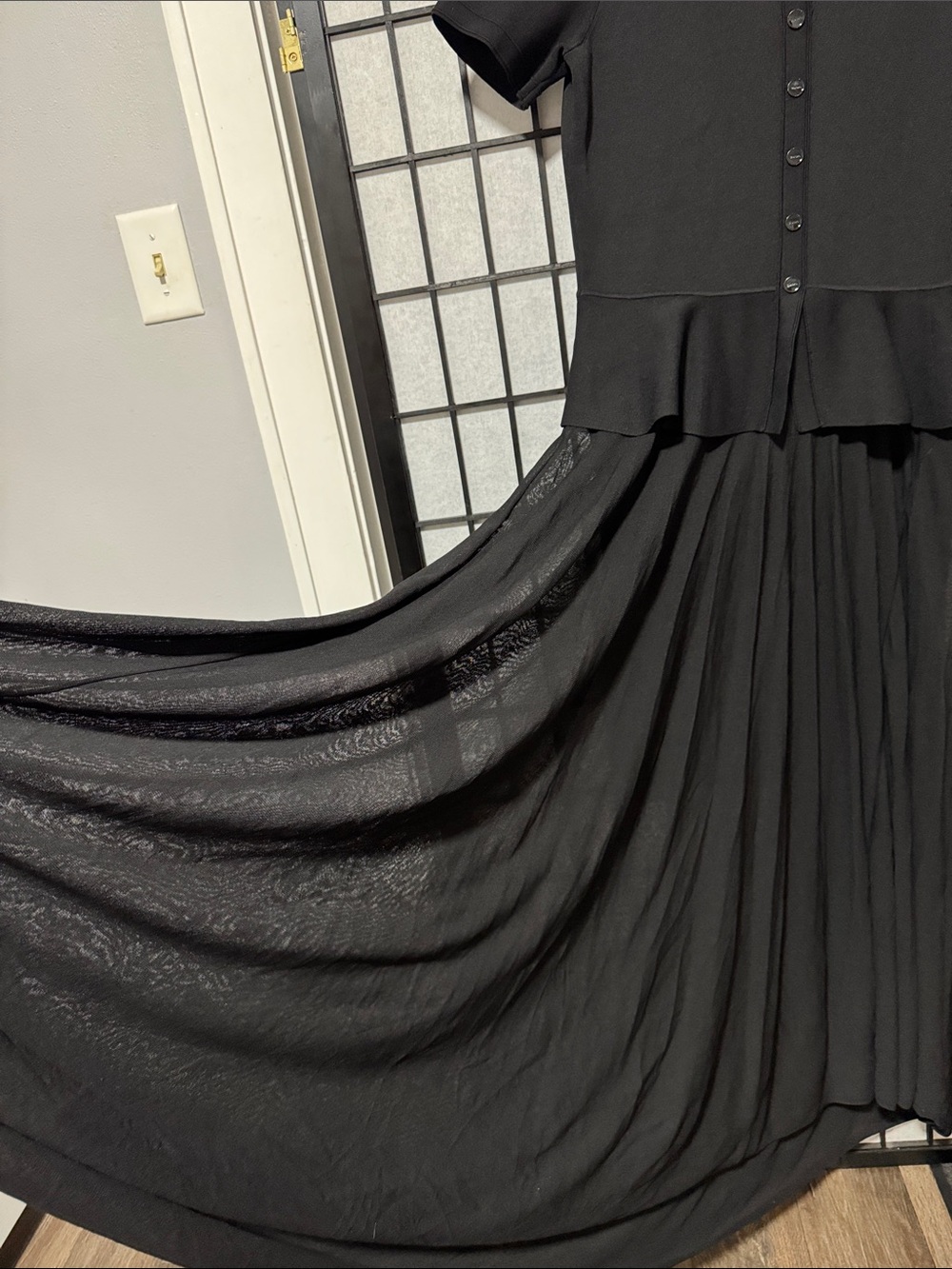 Sandro Judith Peplum Maxi Dress Black Size 8 / FR 40 - Picture 10 of 14